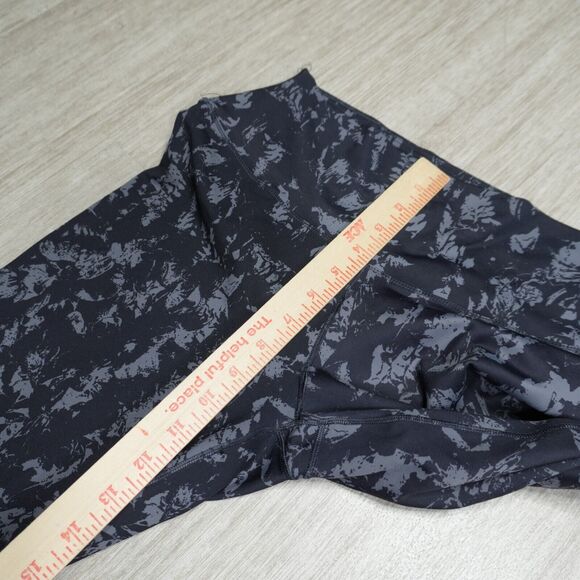 Nike Dri-FIT One High Waisted Print Leggings Black Gray Womens M Cropped Pocket - Picture 6 of 10